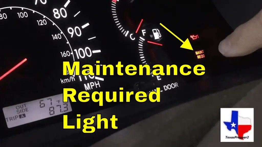 What does it signify when the maintenance required light comes on?